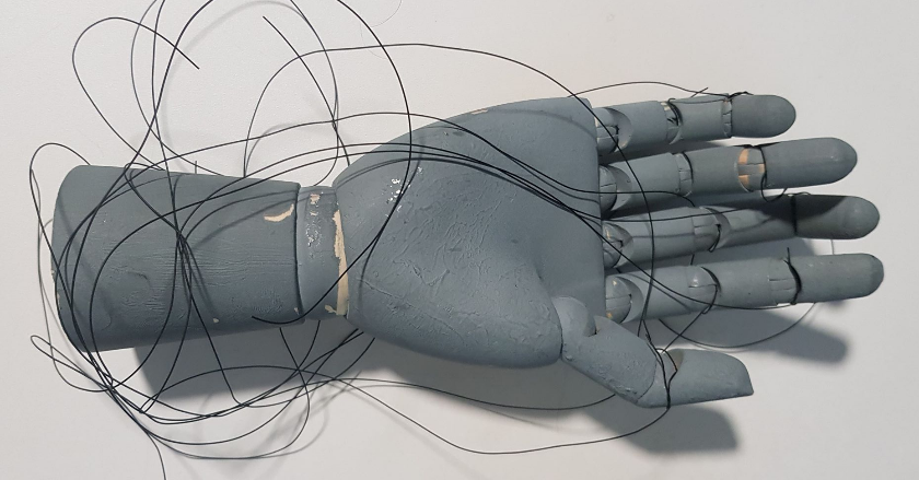 Photo of the Hand with all wires attached