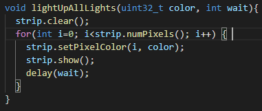 code - light up LEDs function