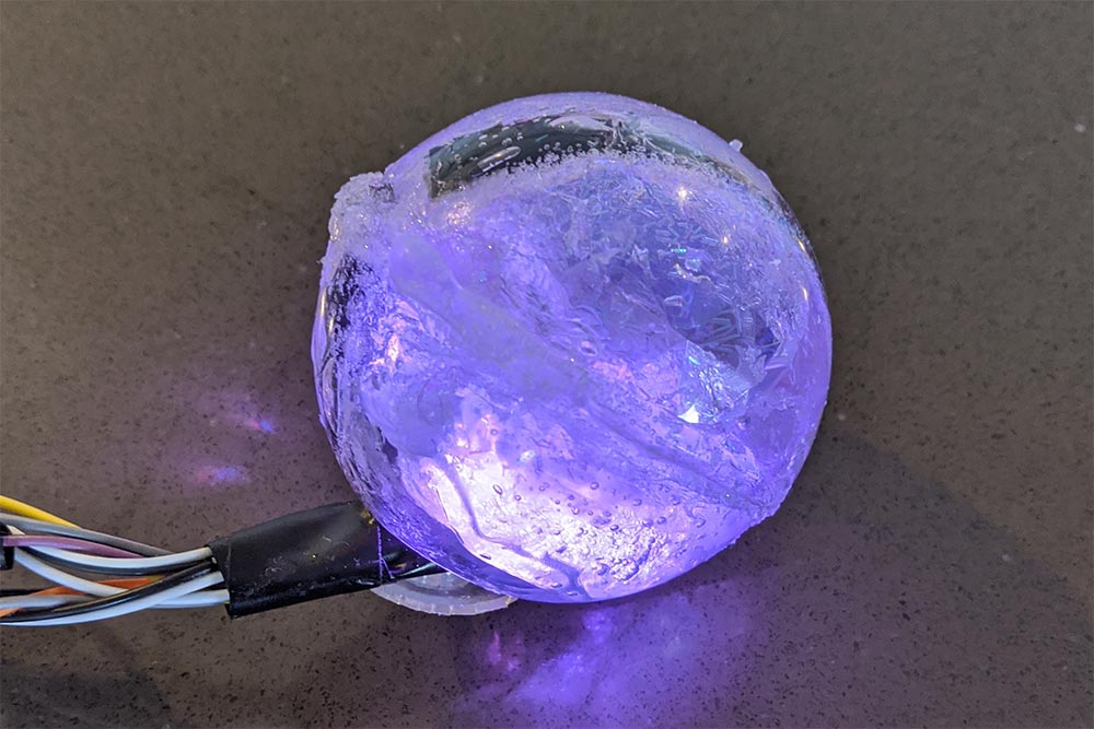 prototype: ball glowing purple